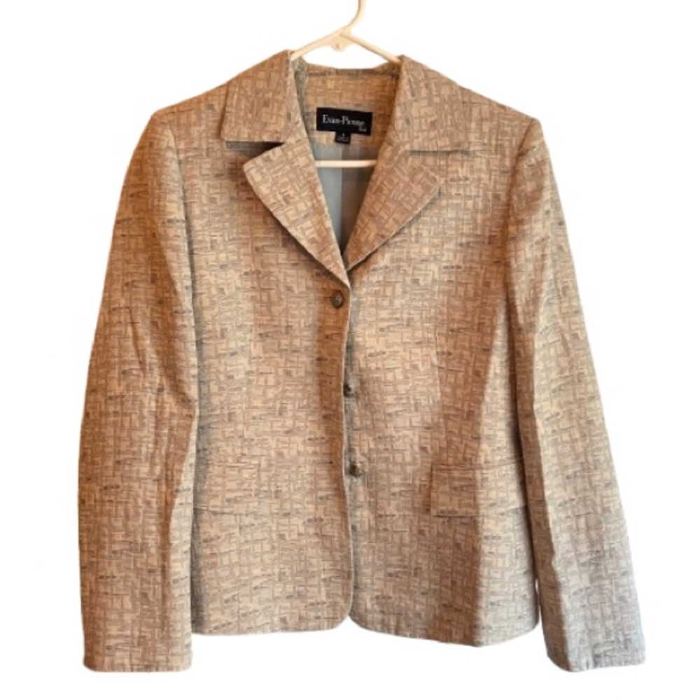 Evan‎ Picone Women's Textured Beige Blazer Size 8